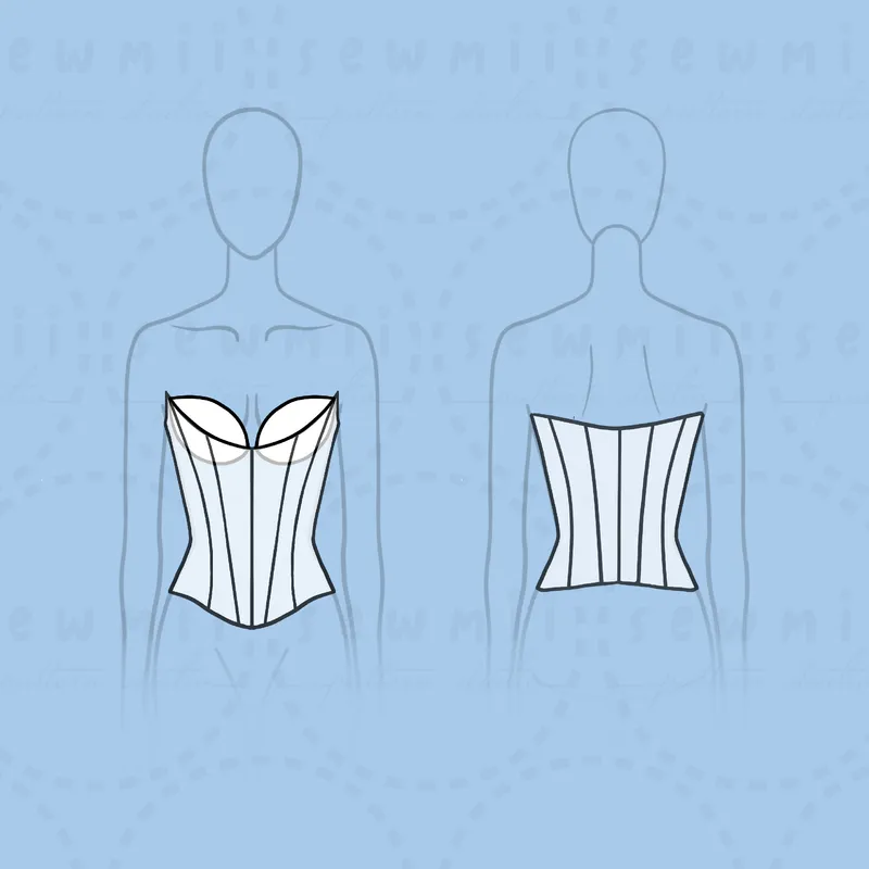 Athena Corset technical drawing