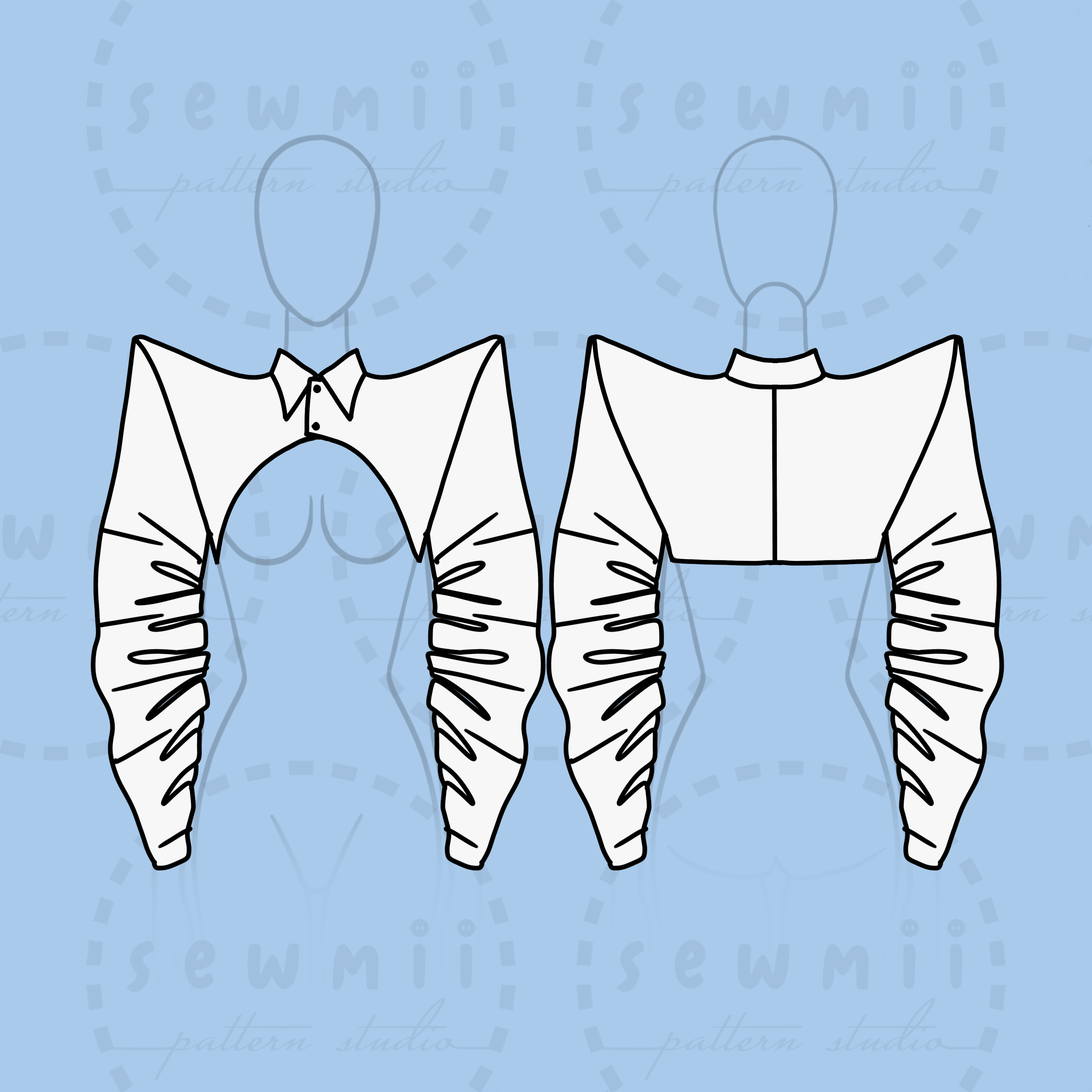 De Vil Cropped Bolero Flat Drawing